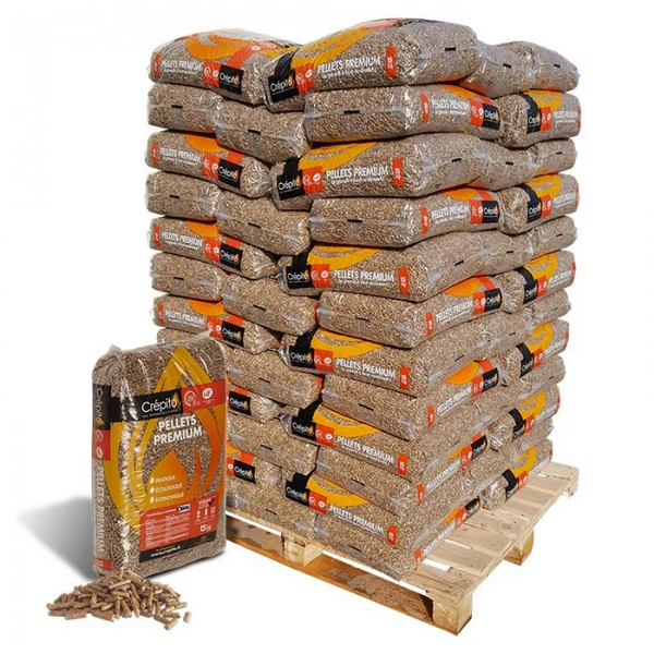 Palette de pellets CRÉPITO 1 Palette de 72 Sacs de 15 Kg